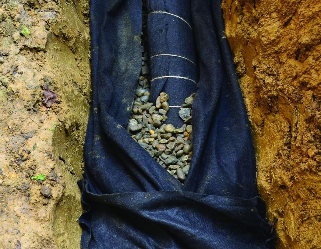 DeWitt non-woven geotextile fabric used for a French drain