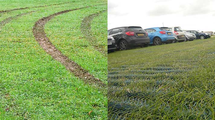 Mesh Prevents Damage to Grass when Car Parking or Driving