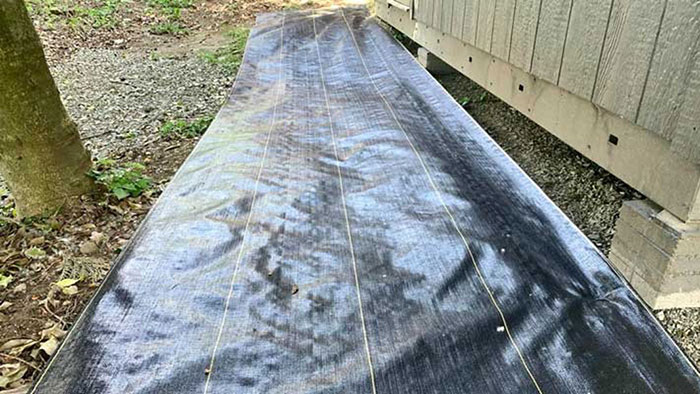 Weed Barrier Fabric Rolled Out